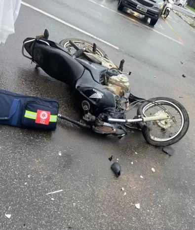 Acidente entre Caminhonete e Moto Deixa Ferido em Ji-Paraná na Rua Almirante Barroso