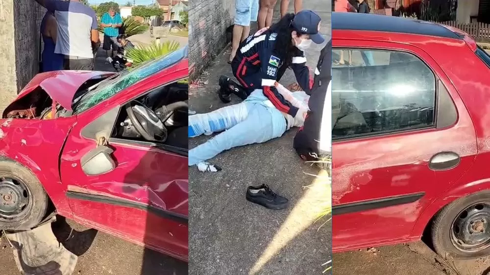 Grave Acidente em Ji-Paraná: Mulher Fica em Estado Grave em Colisão entre Moto e Carro na T-22