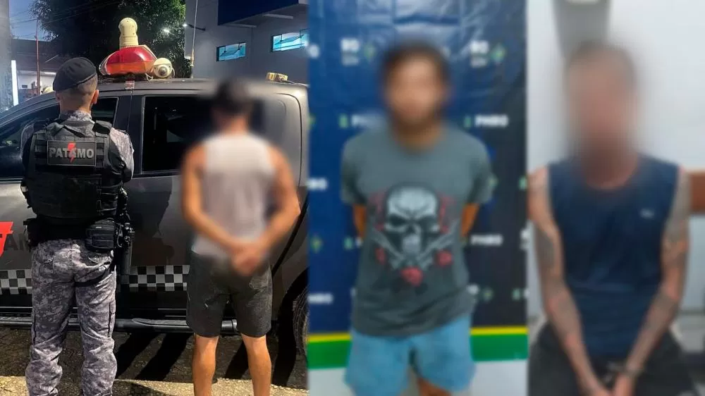 PATAMO do 2º BPM prende três foragidos durante patrulhamento de rotina no bairro Bosque dos Ipês