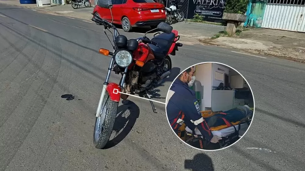 Motociclista fica ferido após colisão com carro durante manobra na Av. das Seringueiras em Ji-Paraná