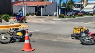 Motociclista é Socorrido após colisão na R. Clóvis Arrais com R. Mato Grosso em Ji-Paraná