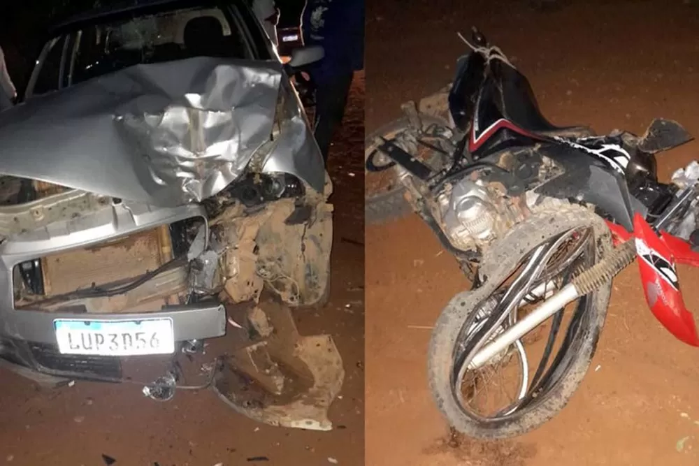 Motociclista morre em colisão frontal com carro na linha B-80 entre Jaru e Ariquemes