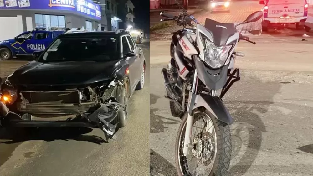 Acidente em Ji-Paraná na R. Rio Jaru com Av. Mato Grosso deixa mãe e filho feridos no bairro Dom Bosco