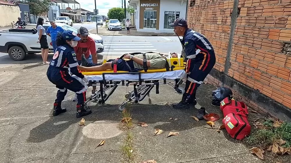 Colisão Entre Utilitário e Moto Deixa Dois Feridos no Bairro Nova Brasília em Ji-Paraná