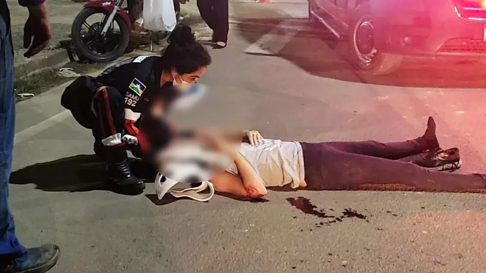 Atropelamento em Ji-Paraná Deixa Duas Pessoas gravemente Feridas e Socorridas ao Hospital Municipal 