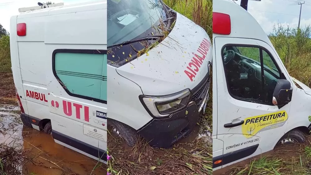 Ambulância Sofre Acidente grave na BR-364 Entre Pimenta Bueno e Cacoal devido à aquaplanagem