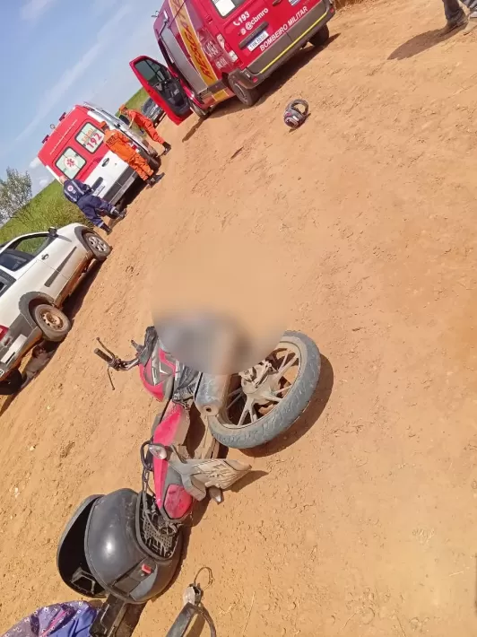 Grave Acidente na Zona Rural de Ji-Paraná Deixa gravemente Motociclista Ferido na Linha 208