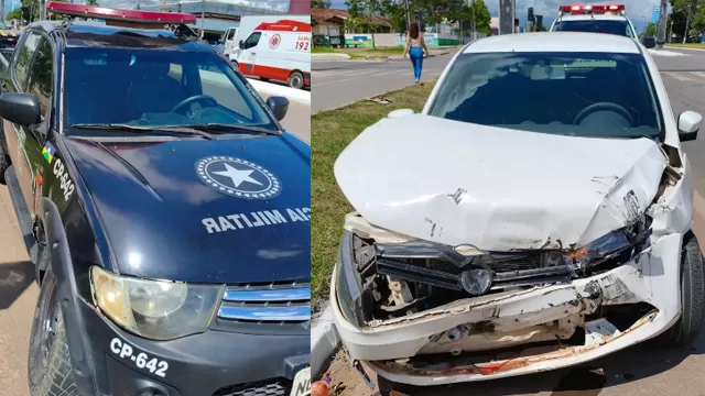 Acidente Entre Viatura do Canil da PM e Carro de Passeio na BR-364 Em Ji-Paraná Deixa Motoristas Surpresos 