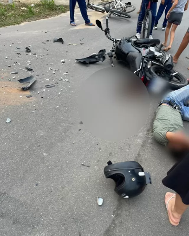 Motociclista sofre forte impacto após grave colisão com carro na T-26 no sentido Rua Guarulhos à Rua K-05 em Ji-Paraná