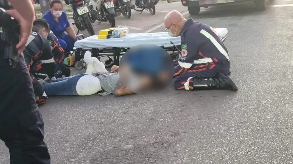 Ciclista Fica Ferido Após Colisão com Caminhonete na Avenida Marechal Rondon em Ji-Paraná