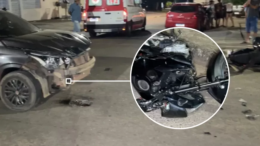 Motociclista Fica gravemente Ferido Após Carro Avançar Cruzamento no cruzamento da R. T-25 com a R. Goiânia em Ji-Paraná