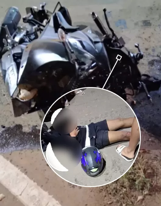 Colisão Violenta na Av. Monte Castelo Entre Motos em Ji-Paraná Deixa Feridos e Causa Amputação de Dedo