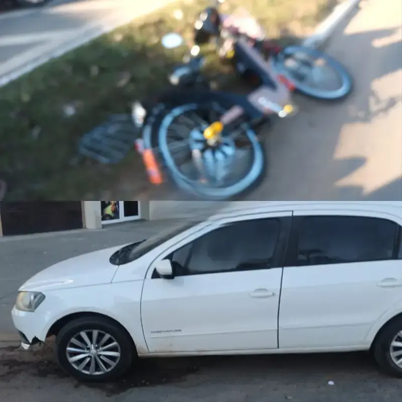 Acidente na Rotatória entre a Avenida Clóvis Arraes e a Av. Ji-Paraná; vítima foi encaminhada ao hospital com escoriações