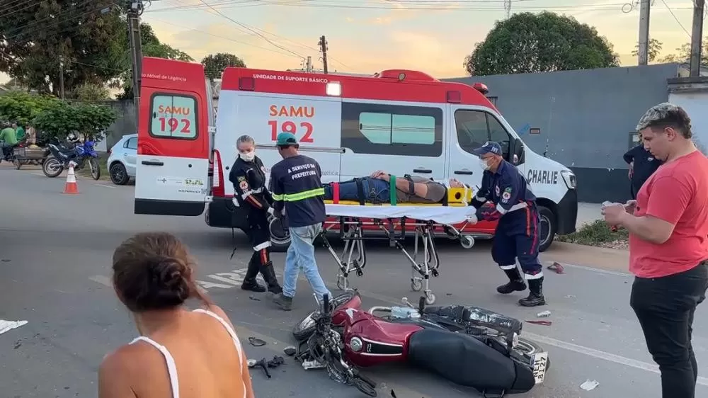 Acidente Grave na T-26 em Ji-Paraná Deixa Dois Feridos Após Colisão Entre Bicicleta e Moto