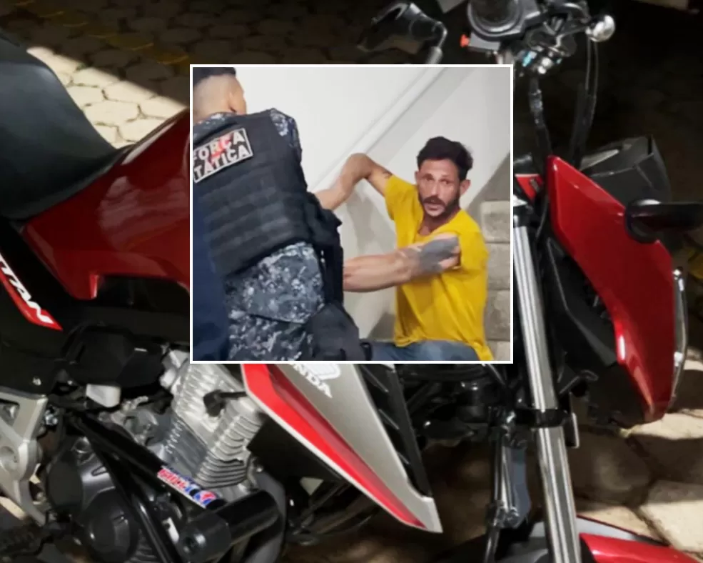 Após consumir Espetinhos e 12 cervejas, homem Furta Moto de Entregador em Ji-Paraná e acaba Preso com Drogas pela Força Tática