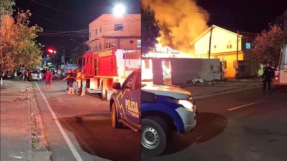 Vídeos: Incêndio Devastador Destrói Casa no Bairro Nova Brasília em Ji-Paraná entre as Av. T-14 e T-15