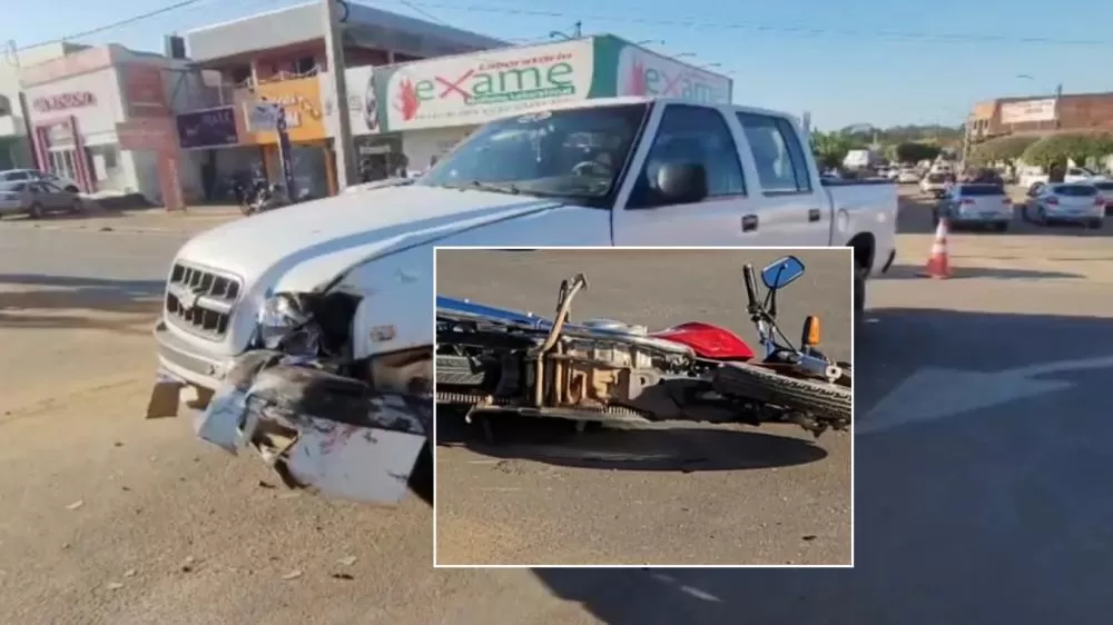 Colisão Violenta em Deixa Dois Feridos em Ji-Paraná no cruzamento da Rua João dos Santos Filho com a Avenida Marechal Rondon