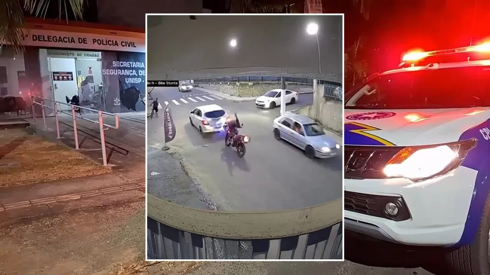 Motociclista Tenta Empinar Moto e Acerta Traseira de Carro em Ji-Paraná na Rua T-14, sub-esquina com a Rua Teresina