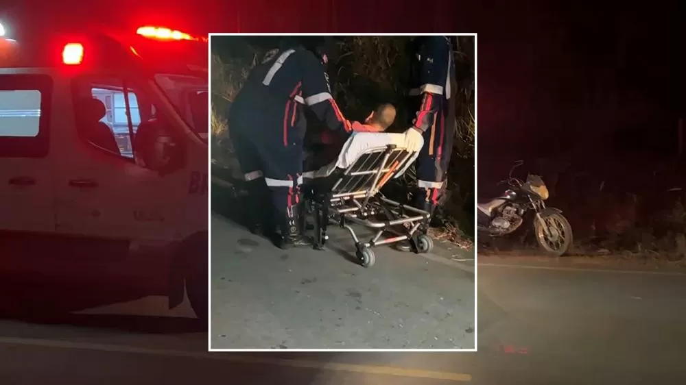 Cachorro Solto na Pista Provoca Acidente e Motociclista Fica Ferido em Ji-Paraná na Estrada do Aeroporto