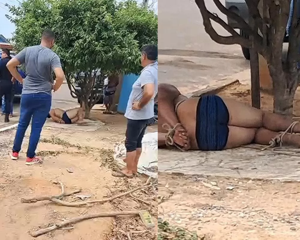 Ji-Paraná: Em vídeo Homem tem Surto, é Amarrado só de Cueca e acaba Morto com Sinais de Espancamento no Bairro Green Ville