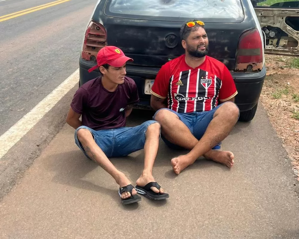 Ação rápida da PM intercepta veículo, prende dois suspeitos Jonathan e Vinícius Patrick e recupera carga roubada em Ji-Paraná