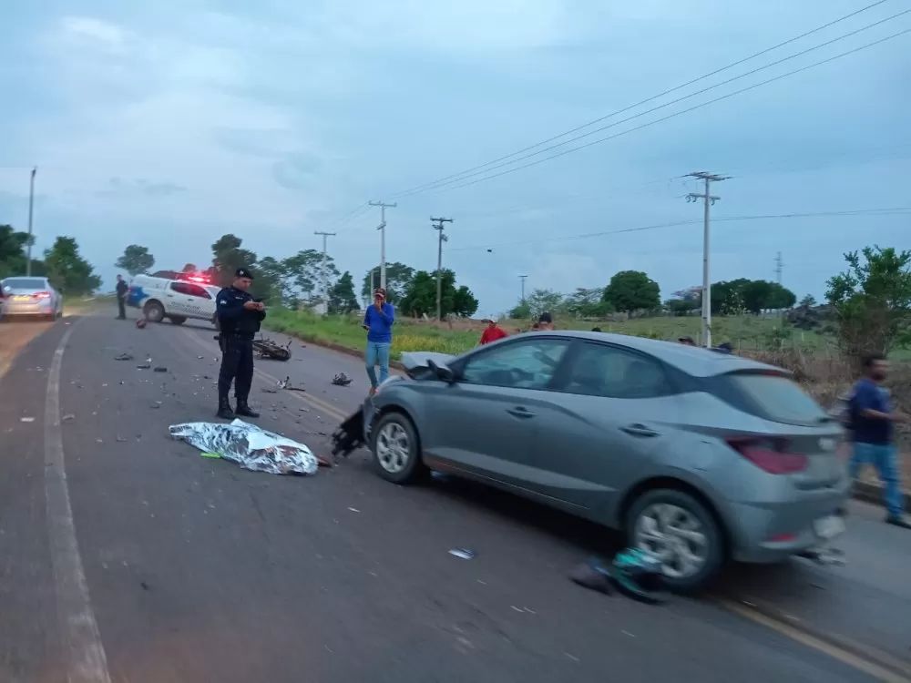 Motociclista Morre em Colisão Frontal com HB20 em Machadinho do Oeste