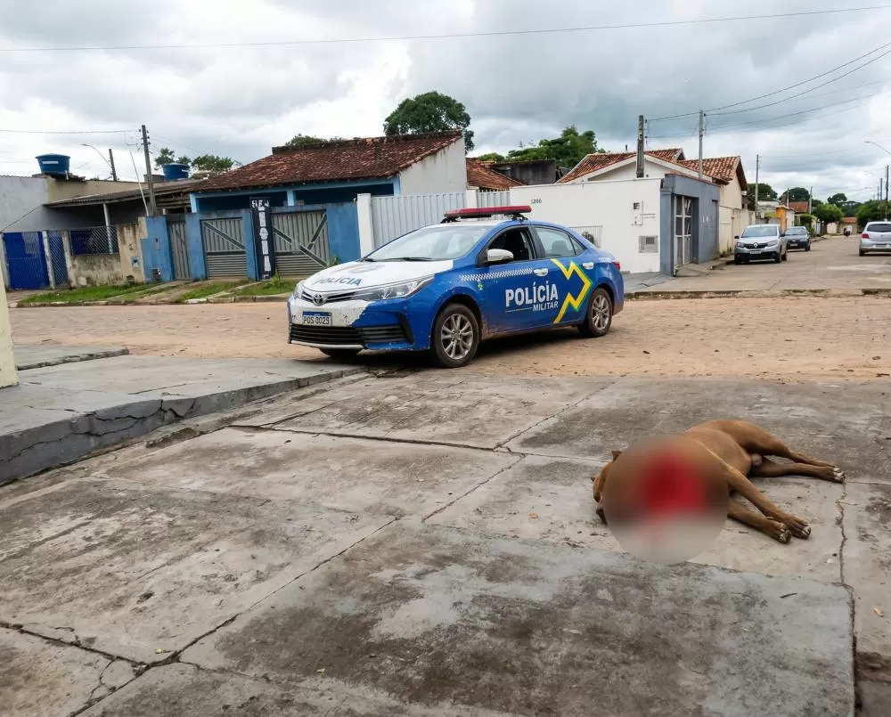 Pitbull é abatido após ataque violento contra outro cachorro em Ji-Paraná. Polícia interveio para evitar tragédia maior 