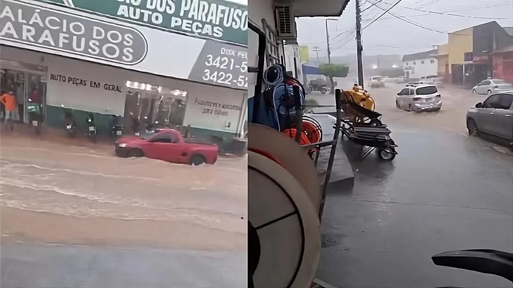 Vídeos de Alagamentos em Ji-Paraná: Chuva Forte Causa Interrupção no Fornecimento de Energia